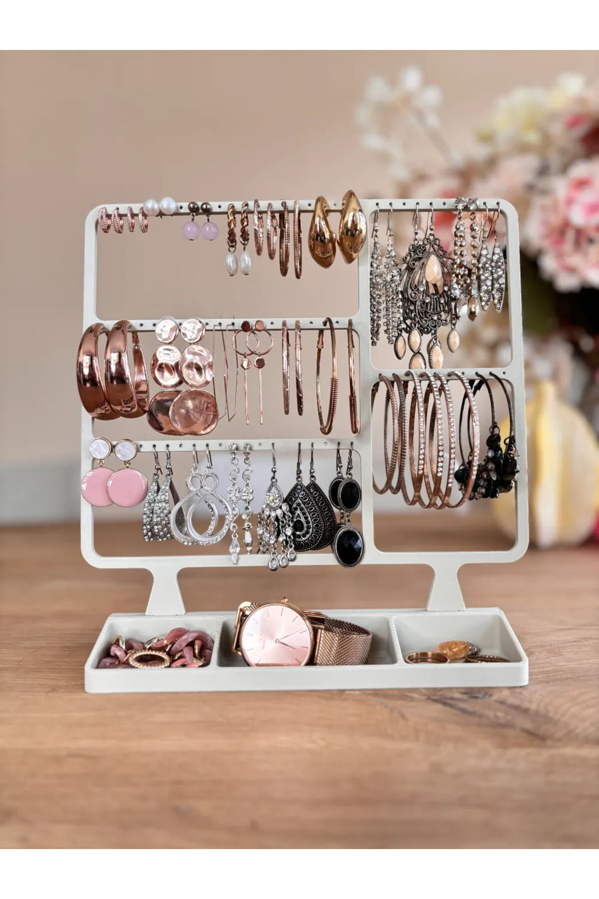 Takı Organizer Standı Mücevher Aksesuar Çantası Yüzük Küpe saat Düzenleyici