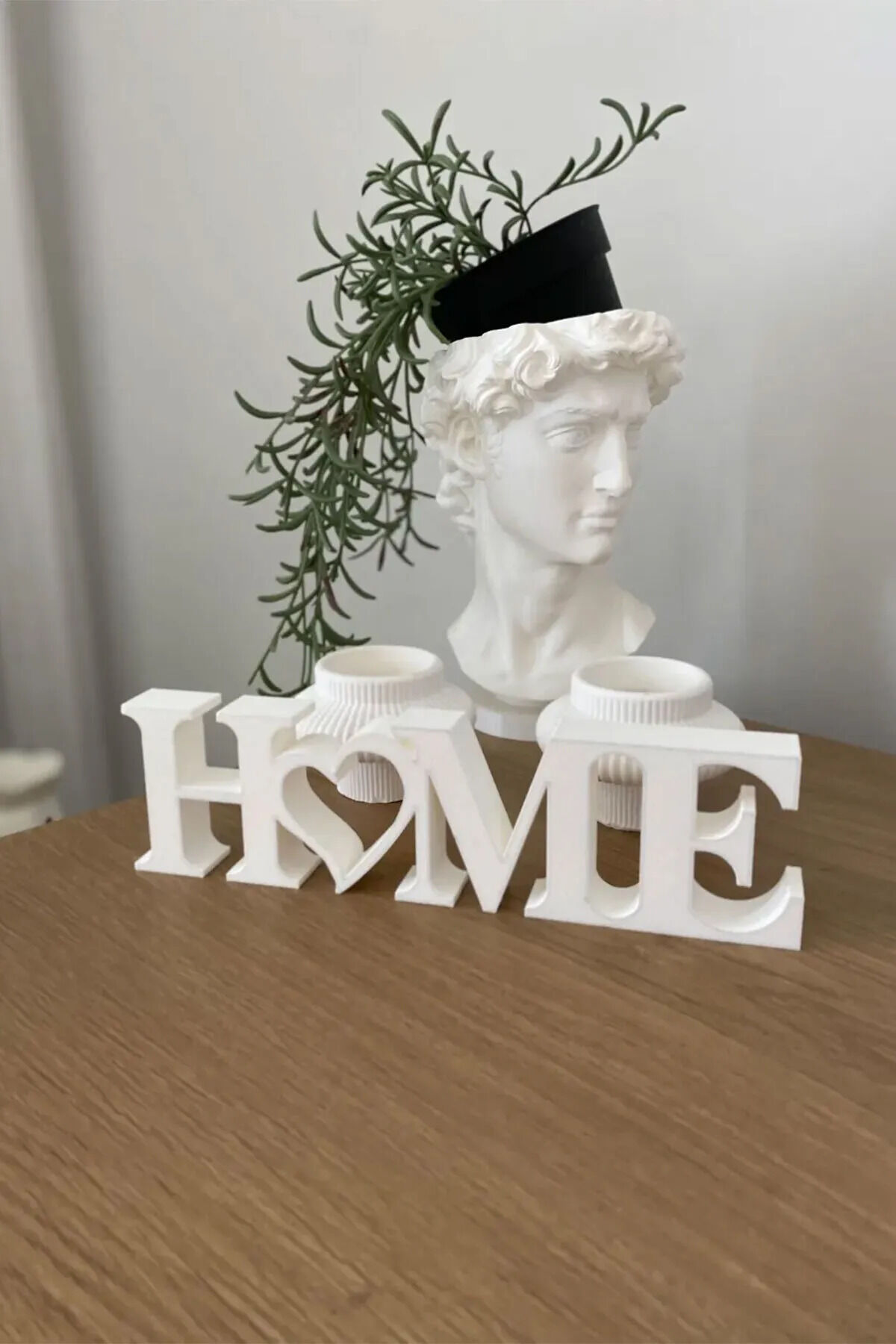Home Yazılı Dekoratif Biblo Masaüstü Dekor - Beyaz 22 Cm X 6 Cm.