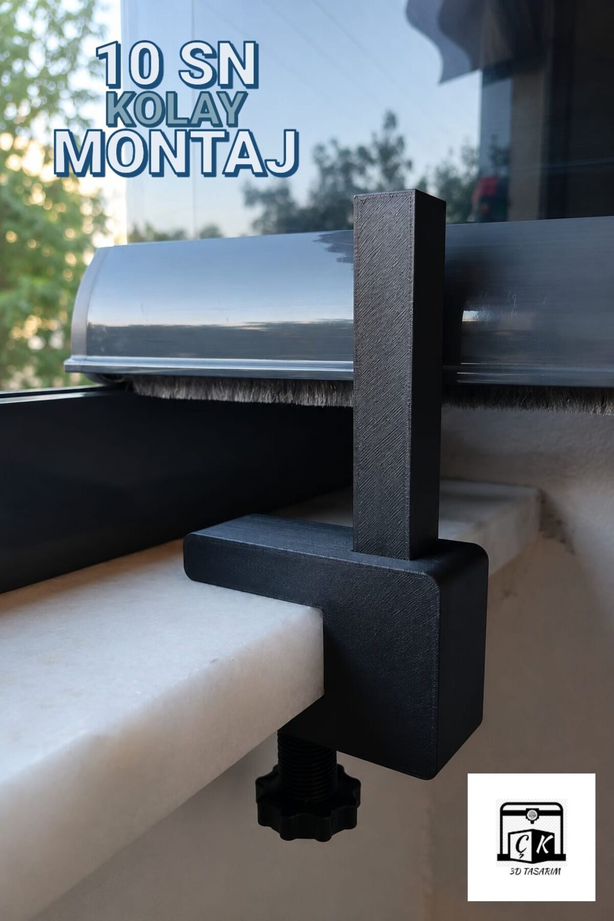 Cam Balkon Cam Sabitleme Plastik Stoper Siyah KOLAY MONTAJ