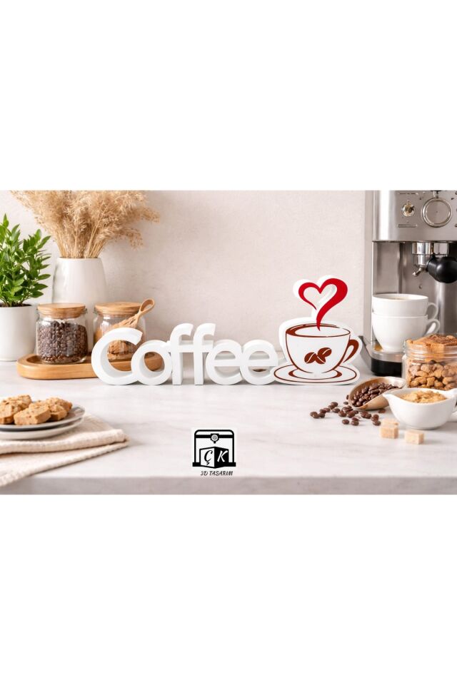 Coffee Yazılı Kahve Köşesi Dekoratif Obje (29 x 10 cm)
