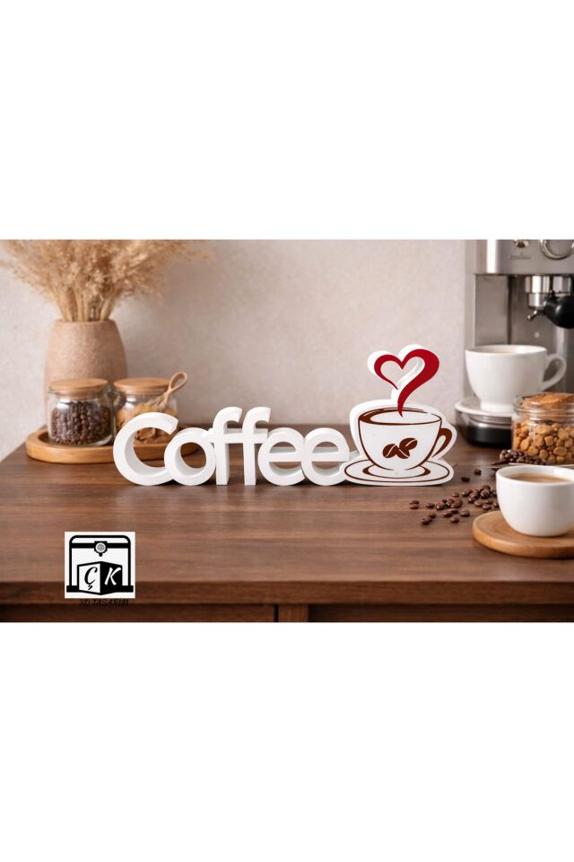Coffee Yazılı Kahve Köşesi Dekoratif Obje (29 x 10 cm)
